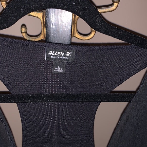 Allen B black razor back shirt with sheer overlay - Picture 2 of 3